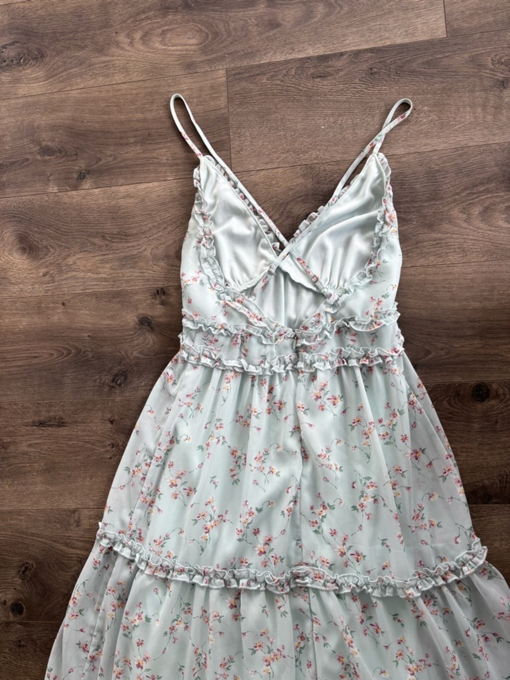 Altar'd State Light Blue Floral Tiered Maxi Dress - Perfect wedding guest dress - Picture 2 of 4